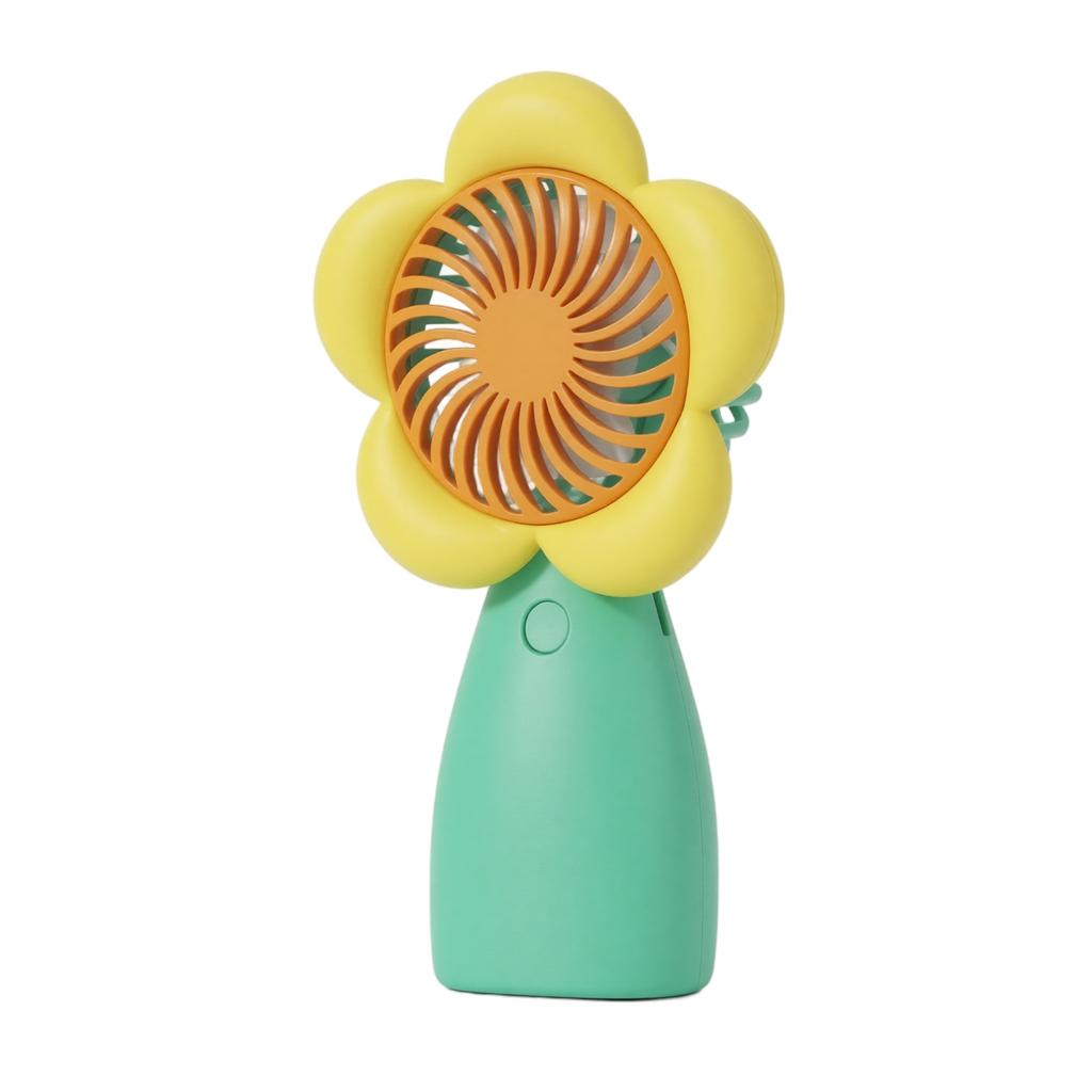 Ventilatore da scrivania a forma di fiore ricaricabile USB, Ventilatore portatile a mano per la casa