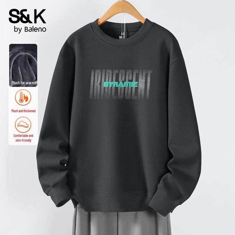 

Baleno Men s S&K Series Waffle Knit Crewneck Pullover Sweatshirt