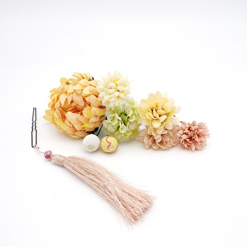 Handmade Japanese Kimono Hair Clips Flower Tassels Hair Stick Jewelry Flower Hair Forks  Girls