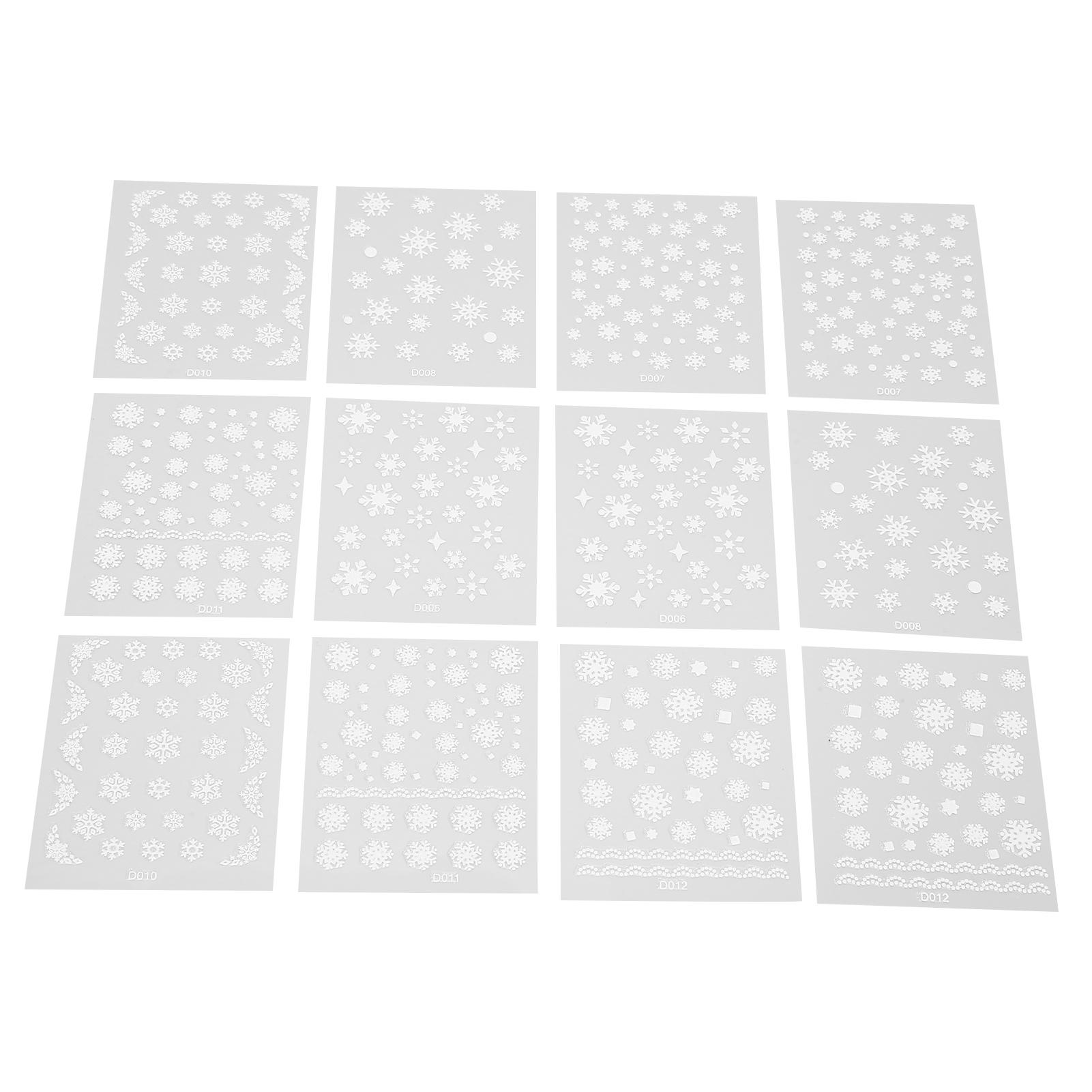 

12 листов наклеек для дизайна ногтей, рождественские самоклеящиеся наклейки для маникюра в виде снежинок, аксессуары для женщин