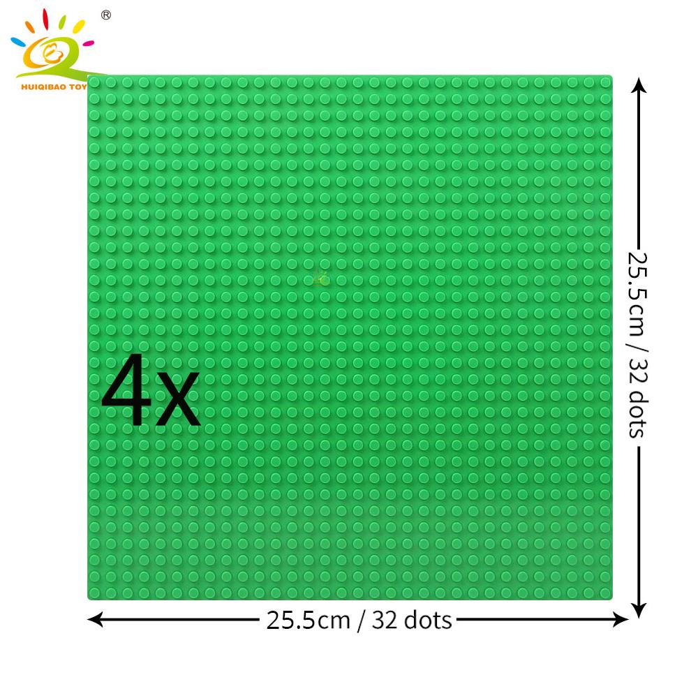 Non-Toxic 4Pcs Classic Base Plates Blocks 32X32 Dots Building Baseplates Bricks Assembly City Moc Friends City Construction Toys