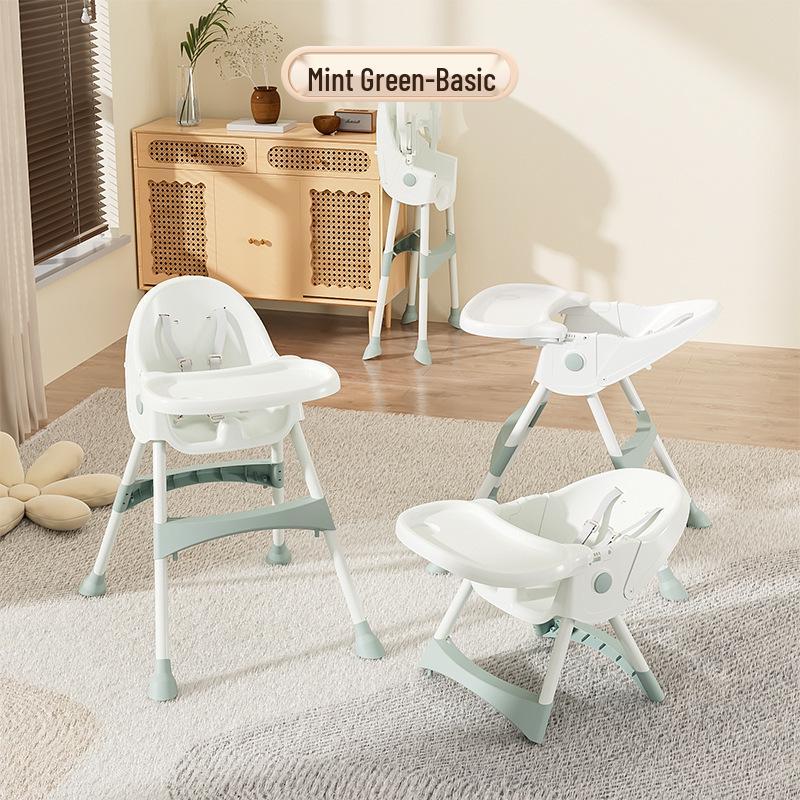 Multifunctional Baby High Chair: Foldable Metal Seat, Convertible Dining Table & Rocking Chair for Infants & Toddlers.