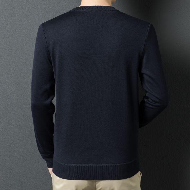 FENGXUN Men's Round Neck Solid Knit Sweater FXT5168