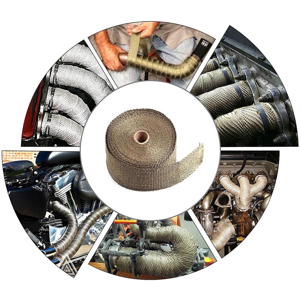 YOSUGI Heat Resistant Cloth Thermovantage Motorcycle Fiberglass Fiberglass Heat Resistant Ekmani Exhaust Strap Protective