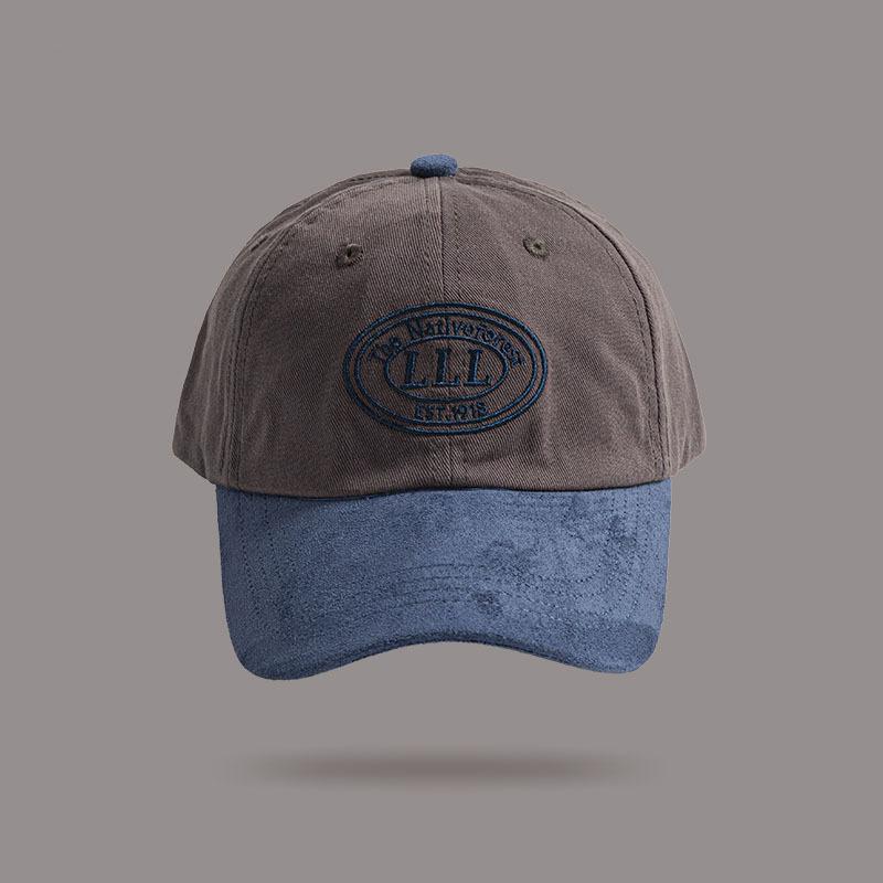 New Letter Baseball Cap Dopamine Color Blocking Embroidered Baseball Cap for Women with Versatile Face Showing Small Soft Top Baseball Cap