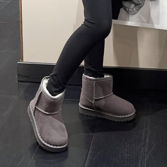 Children's snow boots for boys and girls in winter set of short boots suede cotton shoes plush insulation shoes snow boots