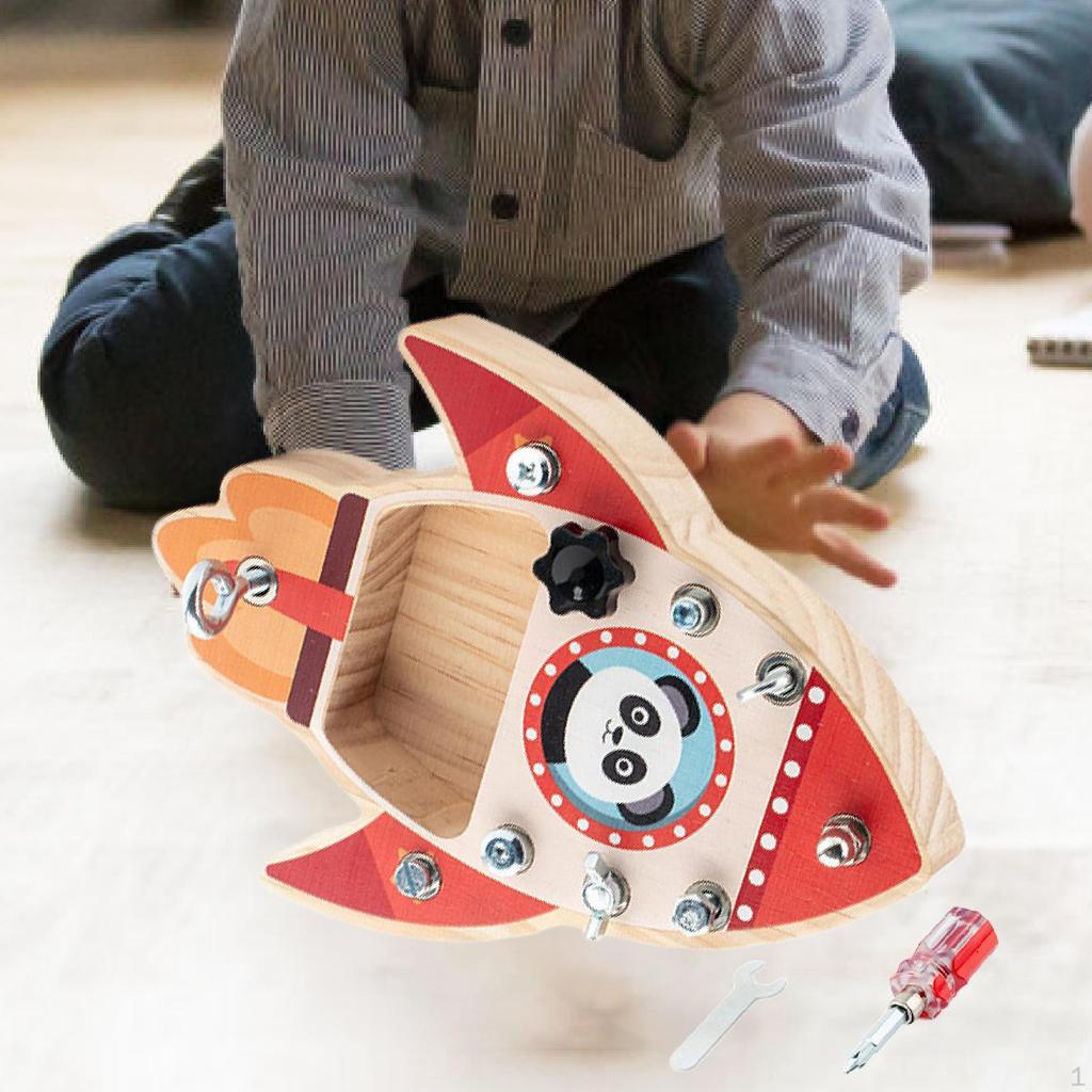 Montessori Schraubbrett Set Spielzeug Pädagogisches Lernspielzeug Sensorisch Holz für