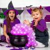 Purple Light Halloween Bubbling Cauldron Decoration Luminous Bubbling Pot Ornament  Bar