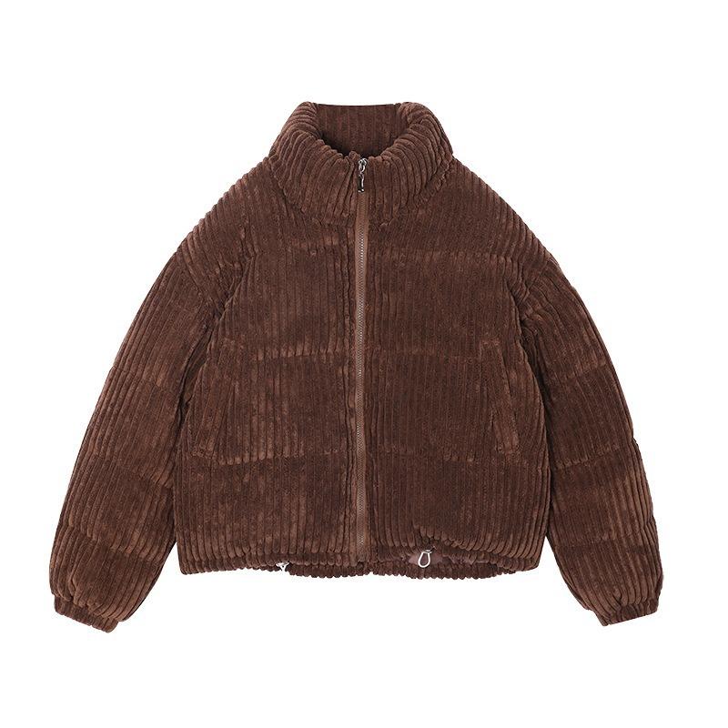 Loose Corduroy Padded Jacket Women Small Short Padded Jacket Female Warm Bread Cotton Coat