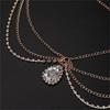 Gold Color Turban Headwear Head Chain Wedding Jewelry Crystal Rhinestone Water Drop Pattern