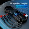 6A Fast Charge 3-in-1 Cable: Compatible with Apple, Huawei, and Type-C Android Devices