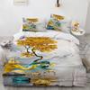 Cartoon Elk Duvet Cover King Queen Size Golden Deer Pattern Bedding Set for Teens Adults Wild Buck Quilt Cover with Pillowcase