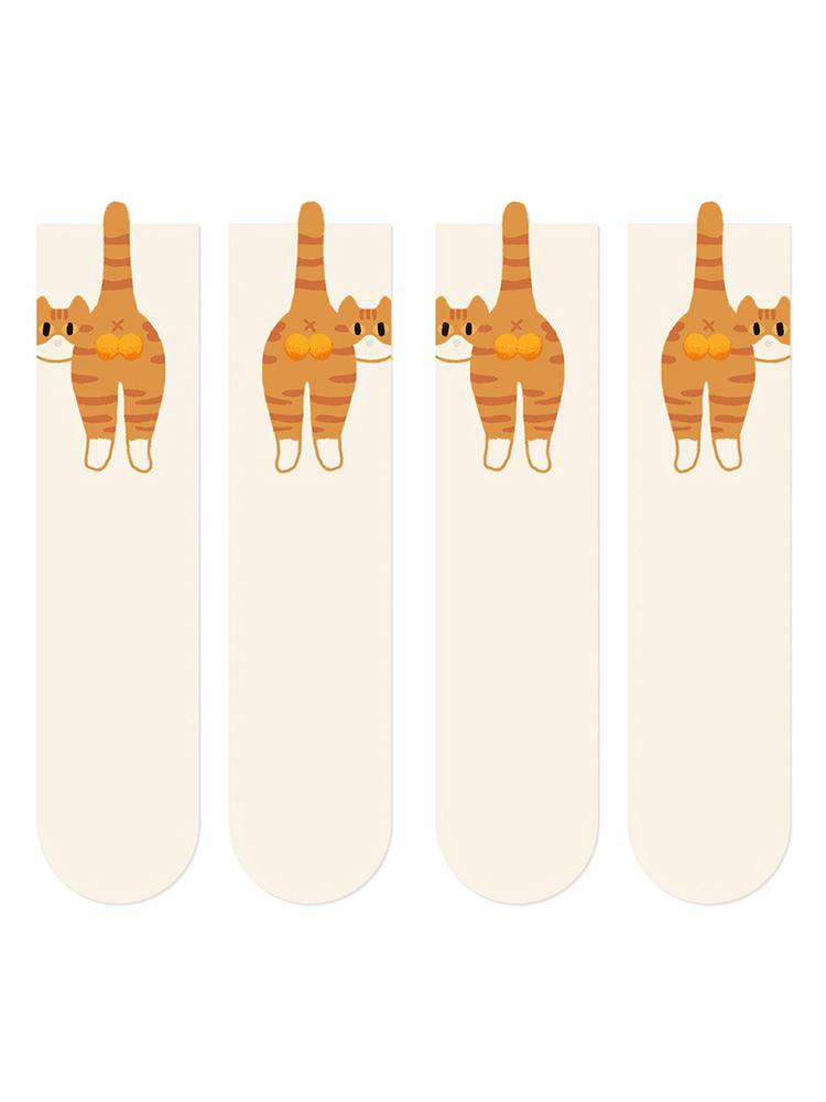 Cute Cat Socks with Balls Breathable Cat Socks with Fuzzy Balls Comfortable Novelty Animal Crew Cotton Socks for Outdoor Sports