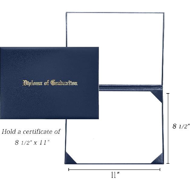 Imprinted Diploma Cover 8.5“X11” Graduation Diploma Holder Leatherette Padded Certificate Covers(Navy)