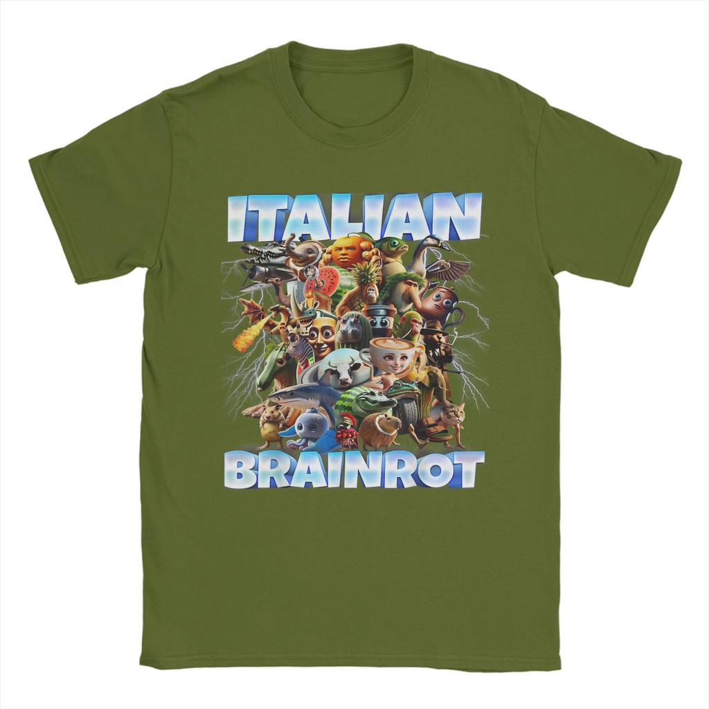 Italian Brainrot Characters Meme T Shirts Unisex 100 Cotton Novelty TShirts O Neck  Tees Short Sleeve Clothing Summer