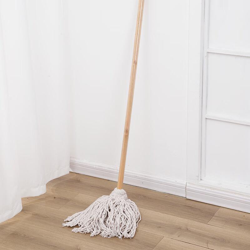 Dual-use Wooden Handle Cotton Mop