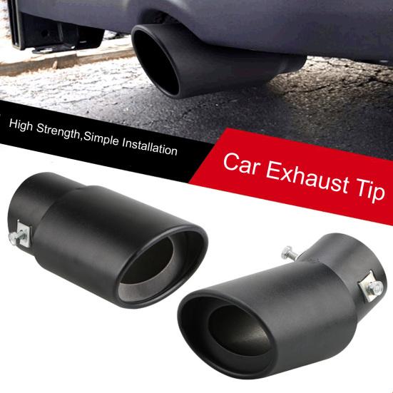 Car Exhaust Tip High Strength Rustproof Coated Finish Simple Installation Universal Replace Stainless Steel Vehicle Car Outlet Exhaust Tip Adapter Car