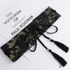 Waistband for Women Vintage Embroidery Floral Bow Tie Belt Chic Elegant Design for Evening