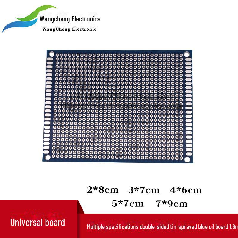 Blue Oil Double-Sided Tin-Sprayed Epoxy CNC Experimental Board (Multisize)