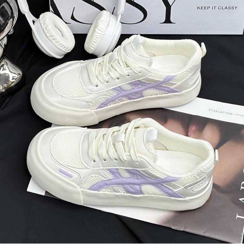 

Niche design color matching summer new breathable low-top flat-soled white shoes casual versatile board shoes student shoes 40 фиолетовый