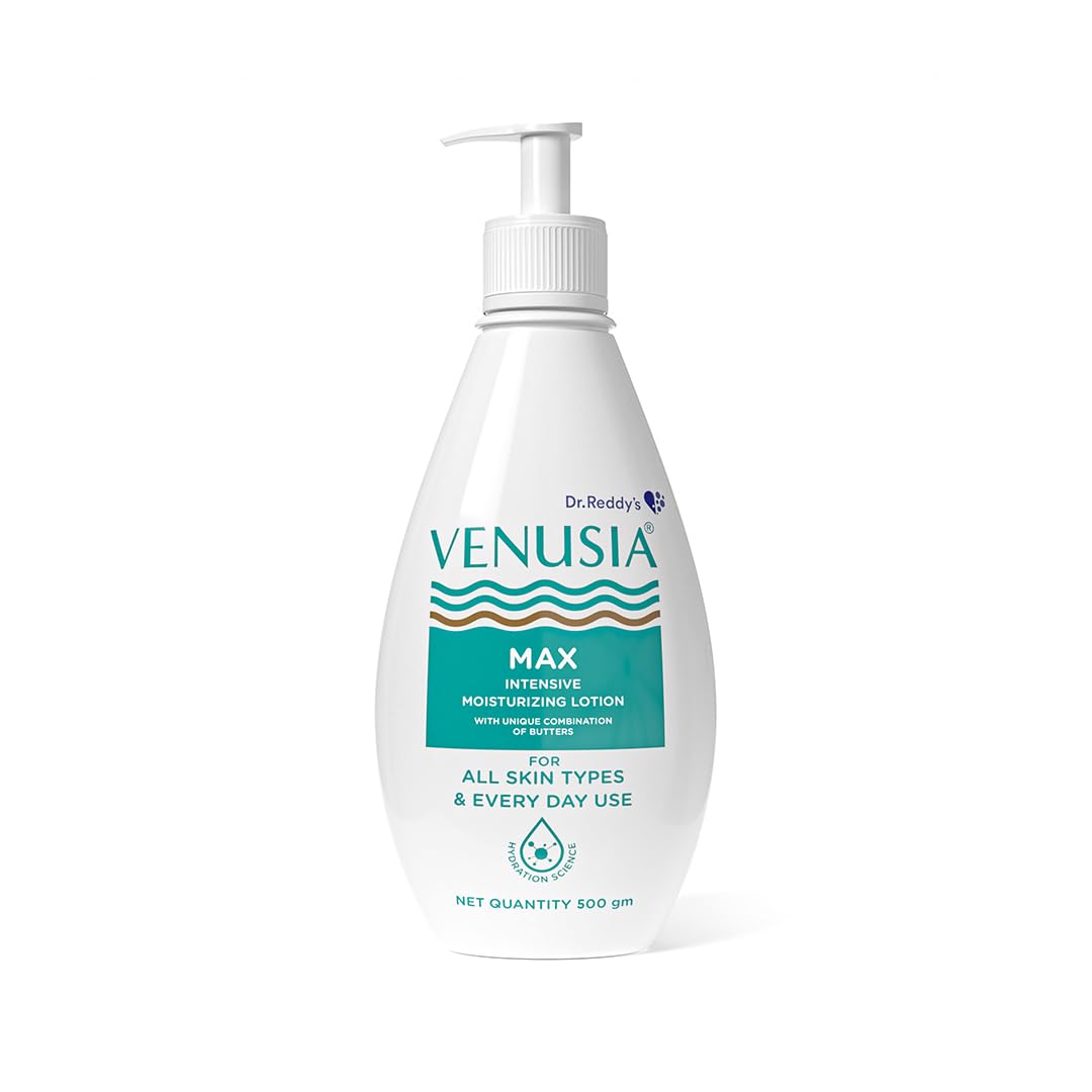 Доктор. Reddy s Venusia Max Интенсивно увлажняющий лосьон 500 г Упаковка для гладкой увлажненной кожи
