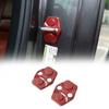 For 2012- Dodge Challenger Red Carbon Fiber Car Door Lock Decor Cover Trim2*