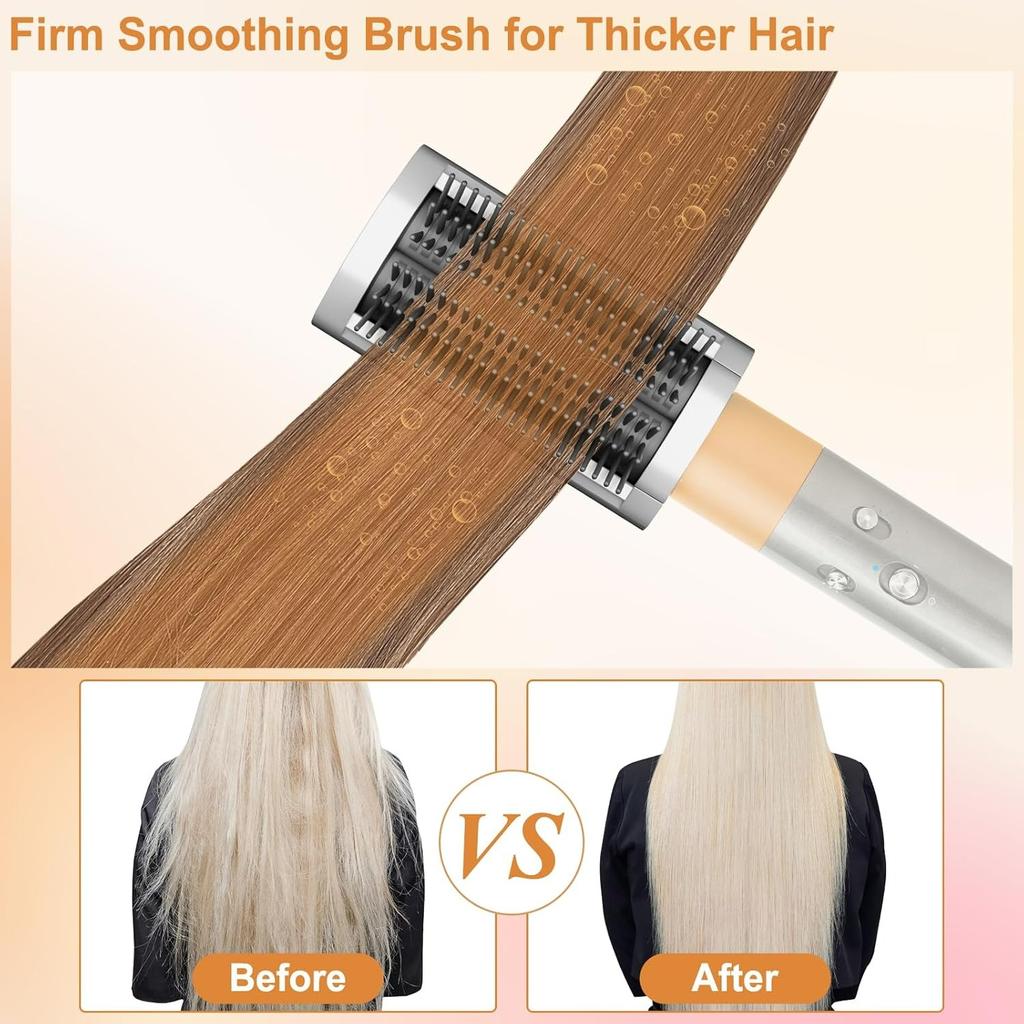 Firm Smoothing Brush for Dyson Airwrap, Hair Stying Drying Comb for Frizee-Prone Hair to Smoothing and Straight