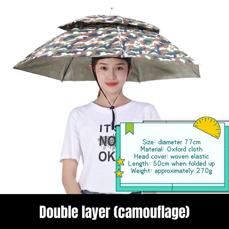 Umbrelă de ploaie portabilă Protecție UV Pălărie umbrelă de cap Pliabilă Exterior Călătorie Pescuit Parasolar Impermeabilă Șapcă de camping Articole de acoperit cap