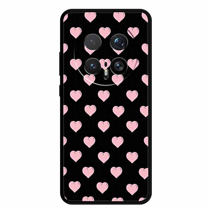 6.71" For Honor Magic8 Pro 5G Case 3D Emboss Relief Flower Black Silicone Soft Back Cover Case For Honor Magic 8 Pro Case Shells