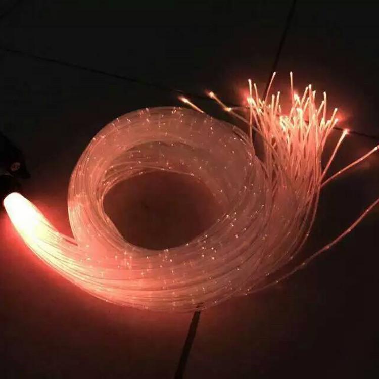 PMMA Optical Fiber Strand 3x0.75mm Flash Point Waterfall Curtain Lighting, 500m Roll