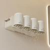 Wall Mounted Toothbrush Holder with Cup Automatic Toothpaste Squeezer Dispenser Suction Cup Bathroom Storage Rack Box for Family
