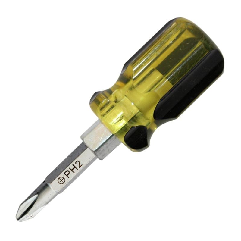 Screwdriver Interchangeable Short Slotted Cross Screwdriver Impact Double Head PH2 70mm Bit Nutdrivers Hand Tools