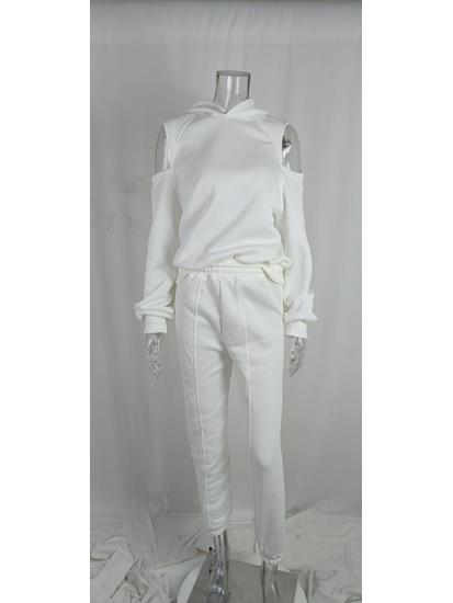 Autumn 2025 Minimalist Long Sleeve Fleece Sweatshirt & Elastic Waistband Long Pants Set