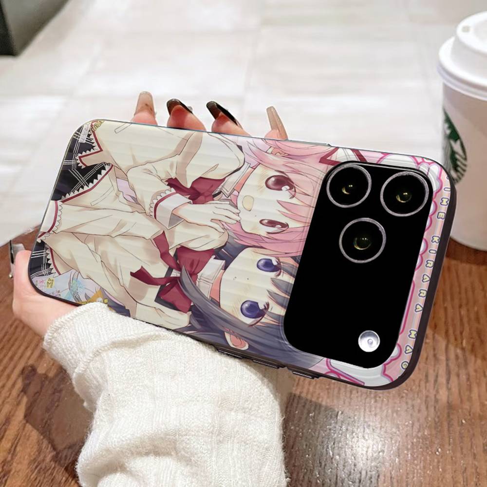 Cute Anime Puella Magi Madoka Magica For Phone 17 16 15 14 13 12 11 Pro Max Plus Pro Air Phone Case Corrugated Stripe Back Cover