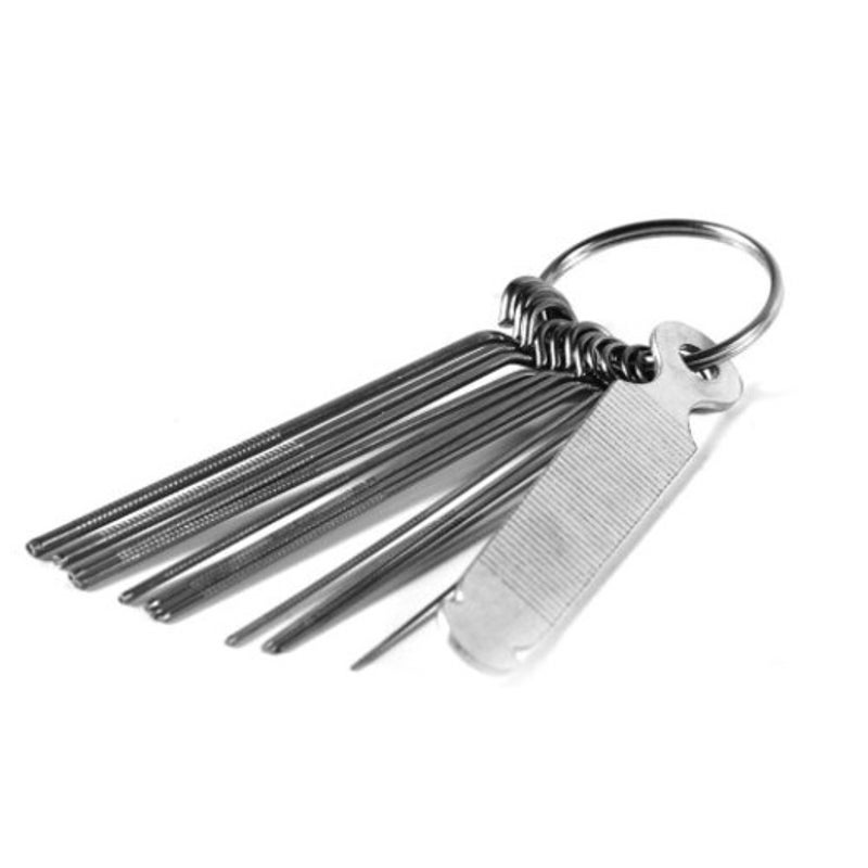 Limes à écrous de selle de pont de guitare, ensemble d'outils à 13 aiguilles, argent