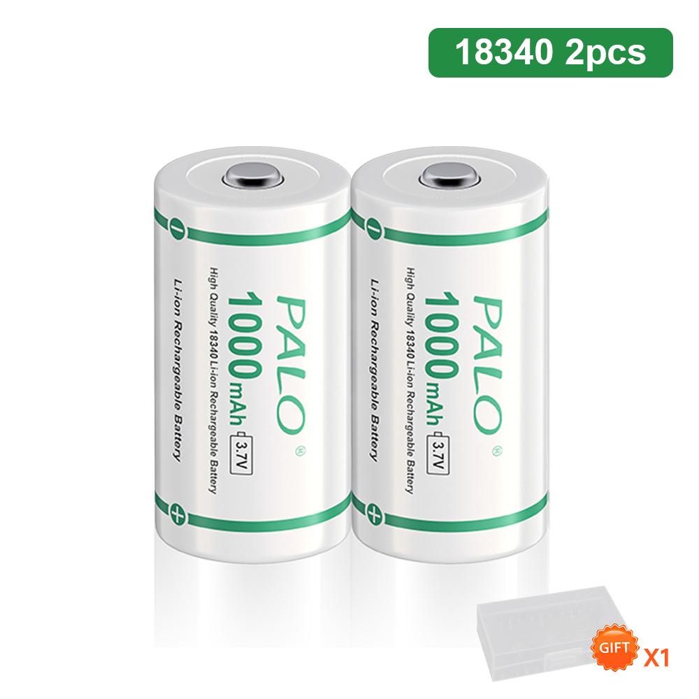 PALO 1000mAh 18350 Lithium Ion Battery 3.7V Rechargeable Li-ion 18350 Cells With Nickel Sheet for Electric Flashlight Toothbrush