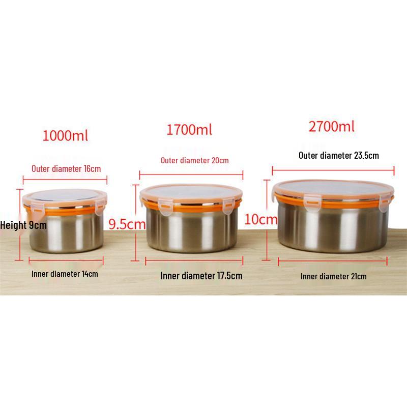 304 Stainless Steel Sealed Lunch Box & Fresh-Keeping Jar for Food Storage and Instant Noodles