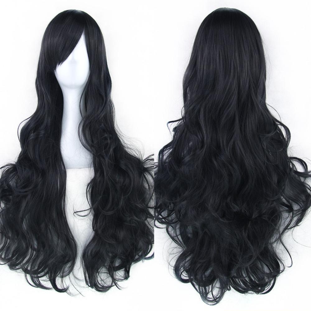 Heat Resistance Long Curly Hair 80cm Women Wave Hairpiece Universal Anime Cosplay Wigs  Halloween
