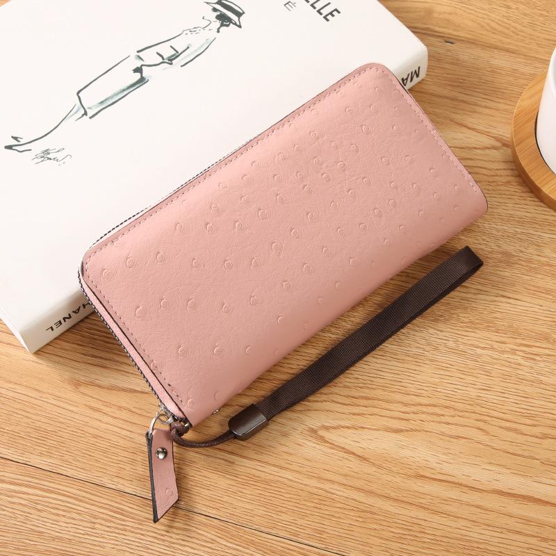 PU Ostrich Pattern Handbag for Women, High-end Fashion Handbag, Long Wallet