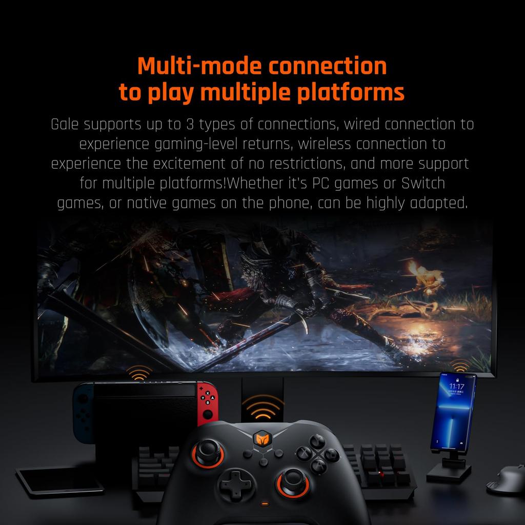Wireless BIGBIG WON Gale PC Motion Hall Effect 4 Custom Wireless Gaming Controller for Controller, Controller, Aiming, Triggers, Buttons, App,
