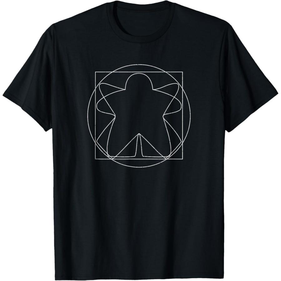 Vitruvian Meeple Man -Funny Board Game Meeple Da Vinci Style T-Shirt