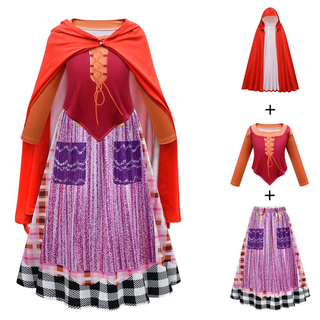 Girls Tulle Dress Wednesday Addams Cosplay Party Performance Long Witch Theme Gown