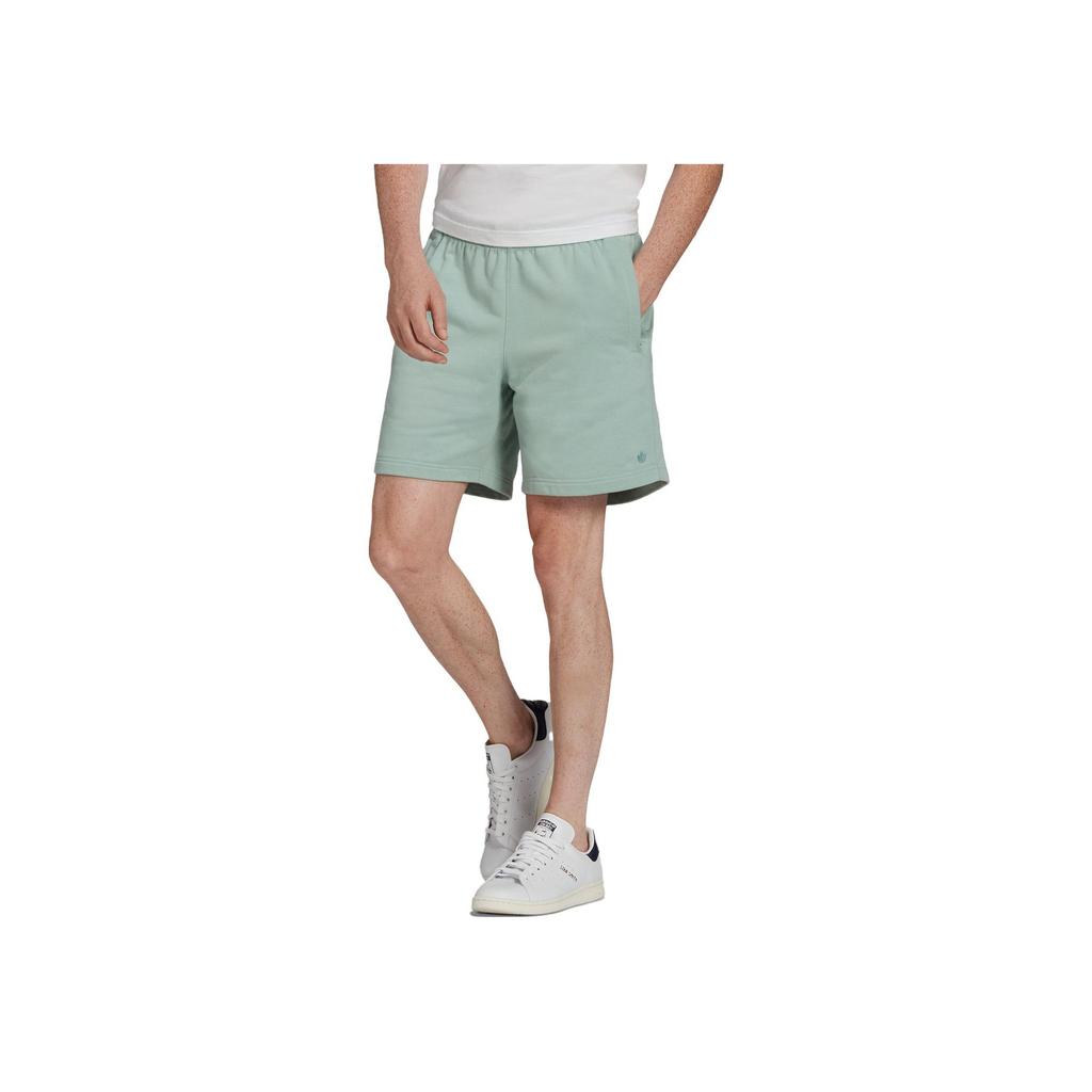adidas Solid Color Logo Embroidered Lace-Up Casual Shorts Men Shorts Light-Green HF6370