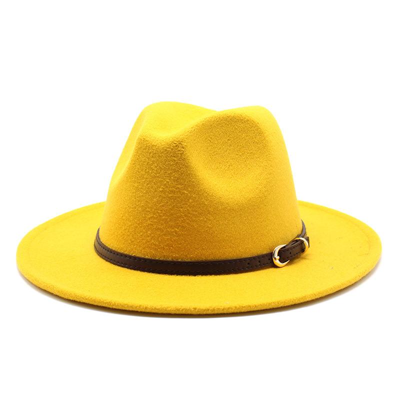 Unisex Wool Felt Fedora Hat for Men Women, Coffee Color Autumn Winter Jazz Cap, European American Fashion Top Hat