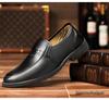 Men's Black Slip-On Leather Shoes: Business Formal & Casual Korean-British Style