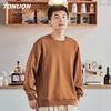 TonLion Men's Waffle Knit Crewneck Sweatshirt