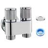 1pcs G1/2 1 In Two Out Double Control Washing Machine Faucet Toilet Triangle Valve Toilet Stop Valve Size 6.2*6cm Approx 3 Color