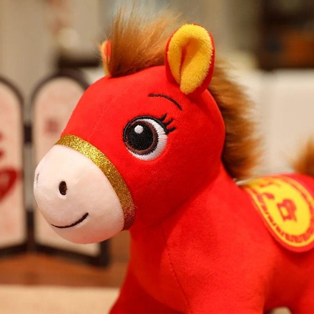 Plush Plush Pony Doll Stuffed Animal New Year Blessing Souvenir  Festival Decoration