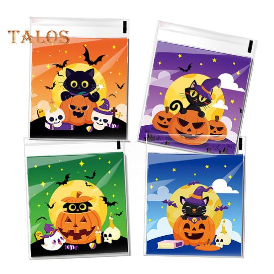 100Pcs Halloween Self-Sealing Clear Candy Bags Transparent Biscuit Packaging Bags Lightweight Reusable Candy Bags Party Supplies