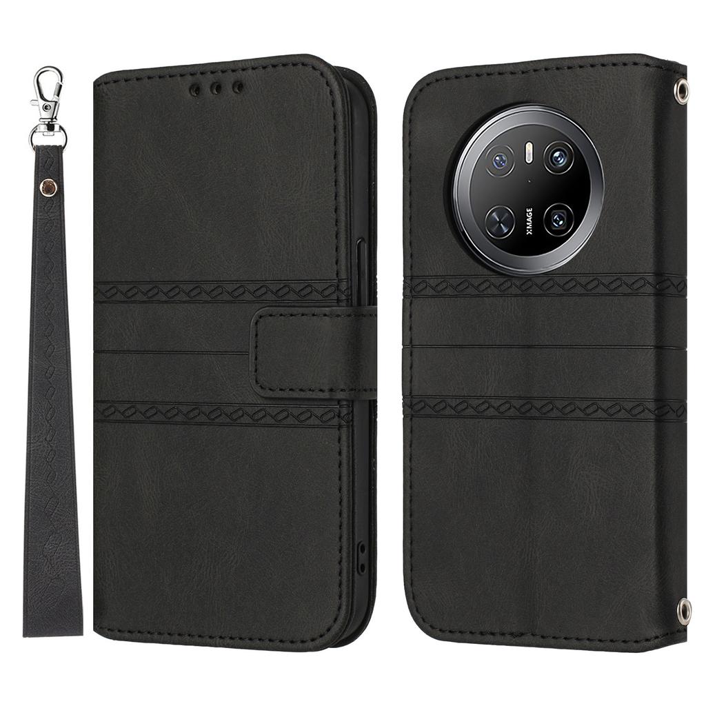 For Huawei Mate 70 Case Wallet Skin-Touch Leather Imprinted Phone Cover